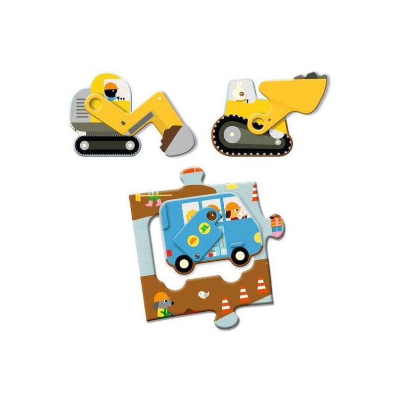 Puzzle Gigante Sitio de Construcción de Djeco – 17 piezas encajables de gran tamaño 3 Puzzle Gigante Sitio de Construcción de Djeco – 17 piezas encajables de gran tamaño