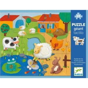 Puzzle Gigante Tactilofarm Granja de Djeco – Puzzle táctil con animales y texturas