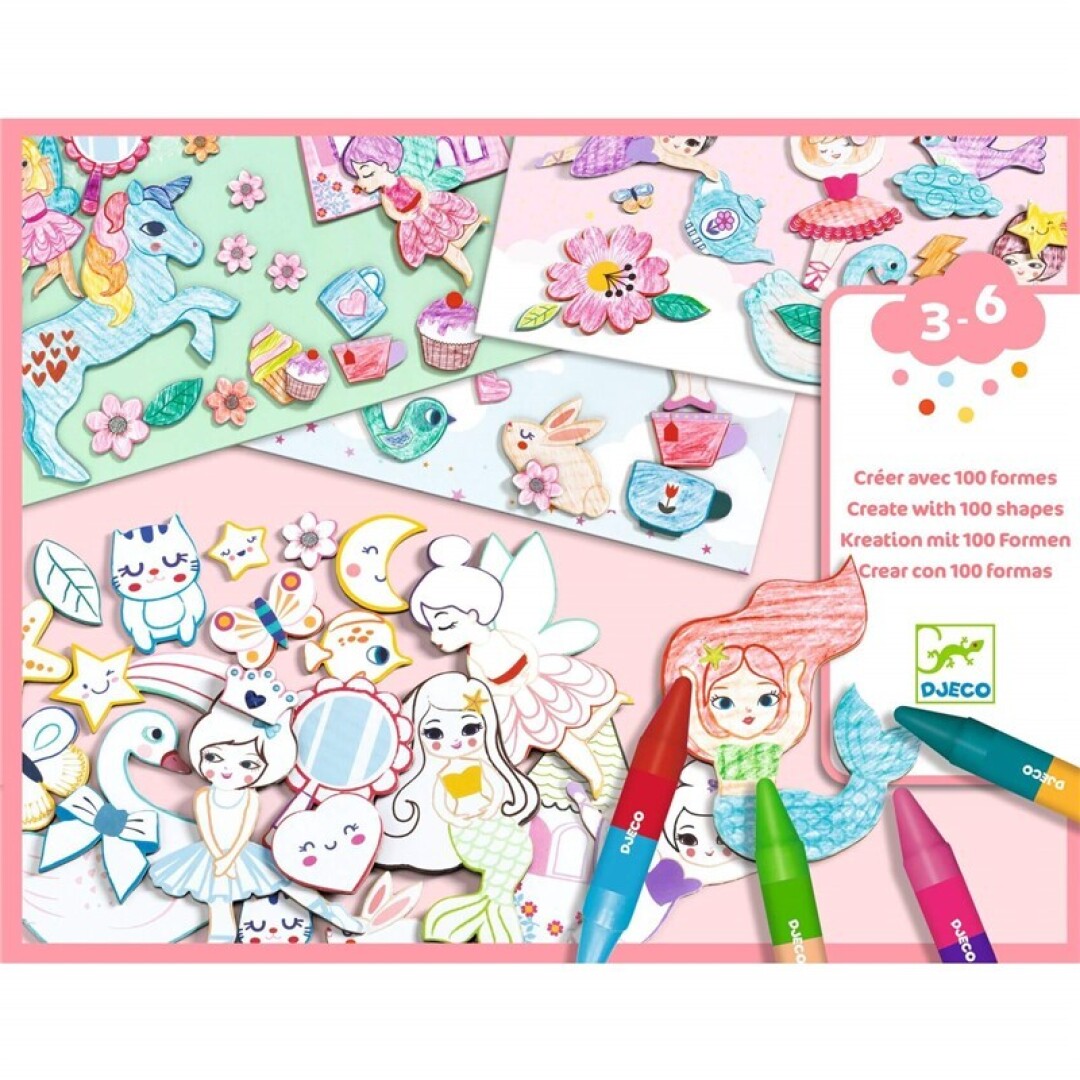 Set Creativo Crear con Formas Niñas de Djeco Set Creativo Crear con Formas Niñas de Djeco