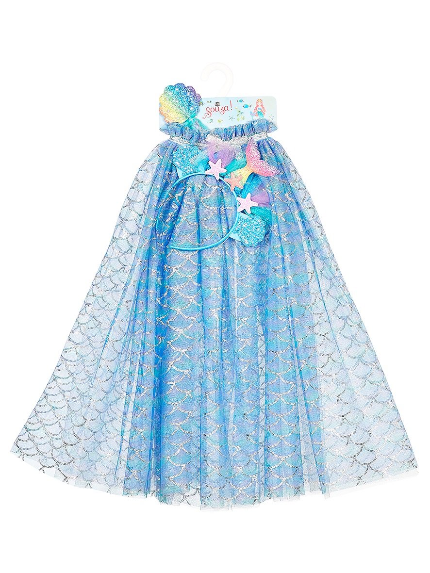 Set Marlya Mermaid – Capa de sirena con tiara y varita – Souza – Para niñas de 3 a 4 años (98–104 cm) 3 Set Marlya Mermaid – Capa de sirena con tiara y varita – Souza – Para niñas de 3 a 4 años (98–104 cm)