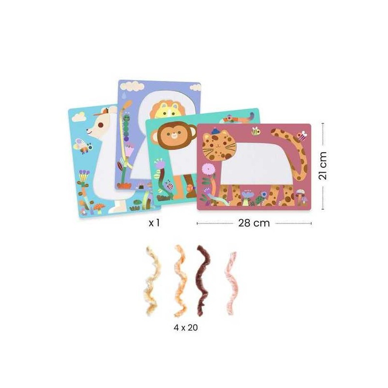 Set de Collage con Lana y Velcro Qué Peludos de Djeco 5 Set de Collage con Lana y Velcro Qué Peludos de Djeco