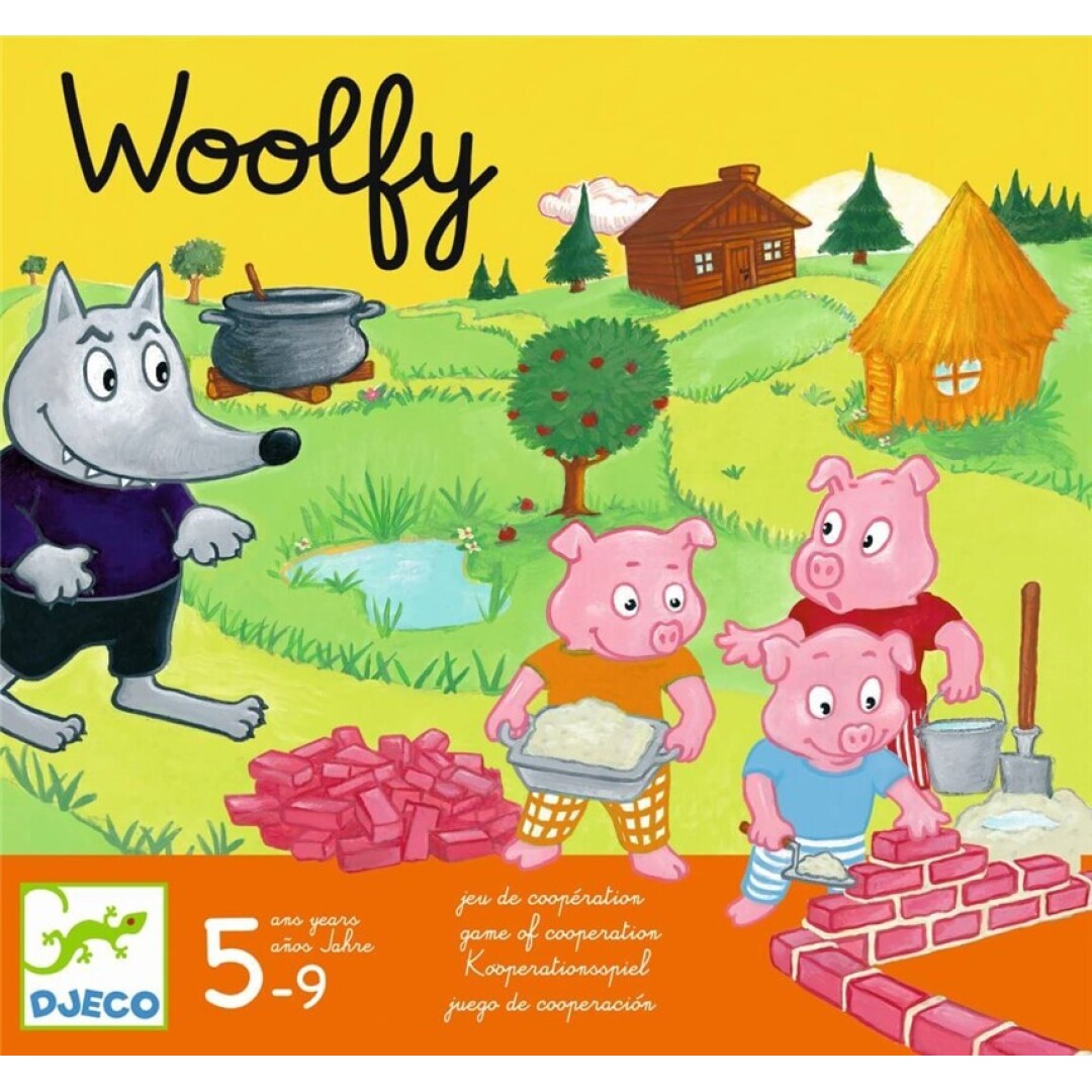Woolfy – Juego cooperativo El lobo y los tres cerditos – Djeco – Estrategia en equipo para niños desde 5 años Woolfy – Juego cooperativo El lobo y los tres cerditos – Djeco – Estrategia en equipo para niños desde 5 años