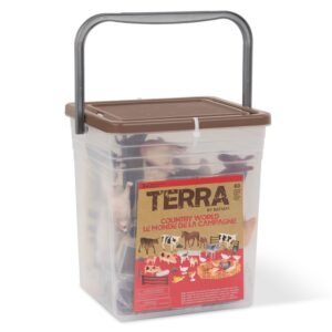 Terra Cubo marrón claro Animales de granja 60 piezas