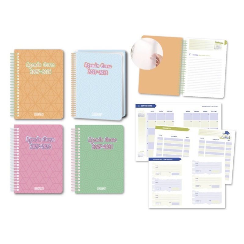 Agenda escolar 25-26 1-8 DP pastel ingraf Agenda escolar 25-26 1/8 DP pastel ingraf