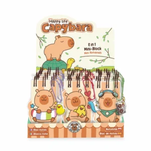 Bloc de notas con llavero Capibara – Papelería infantil – Trendhaus – Divertido y práctico para llevar a todas partes