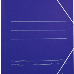 Carpeta folio gomas sencilla 500gr cartón azul