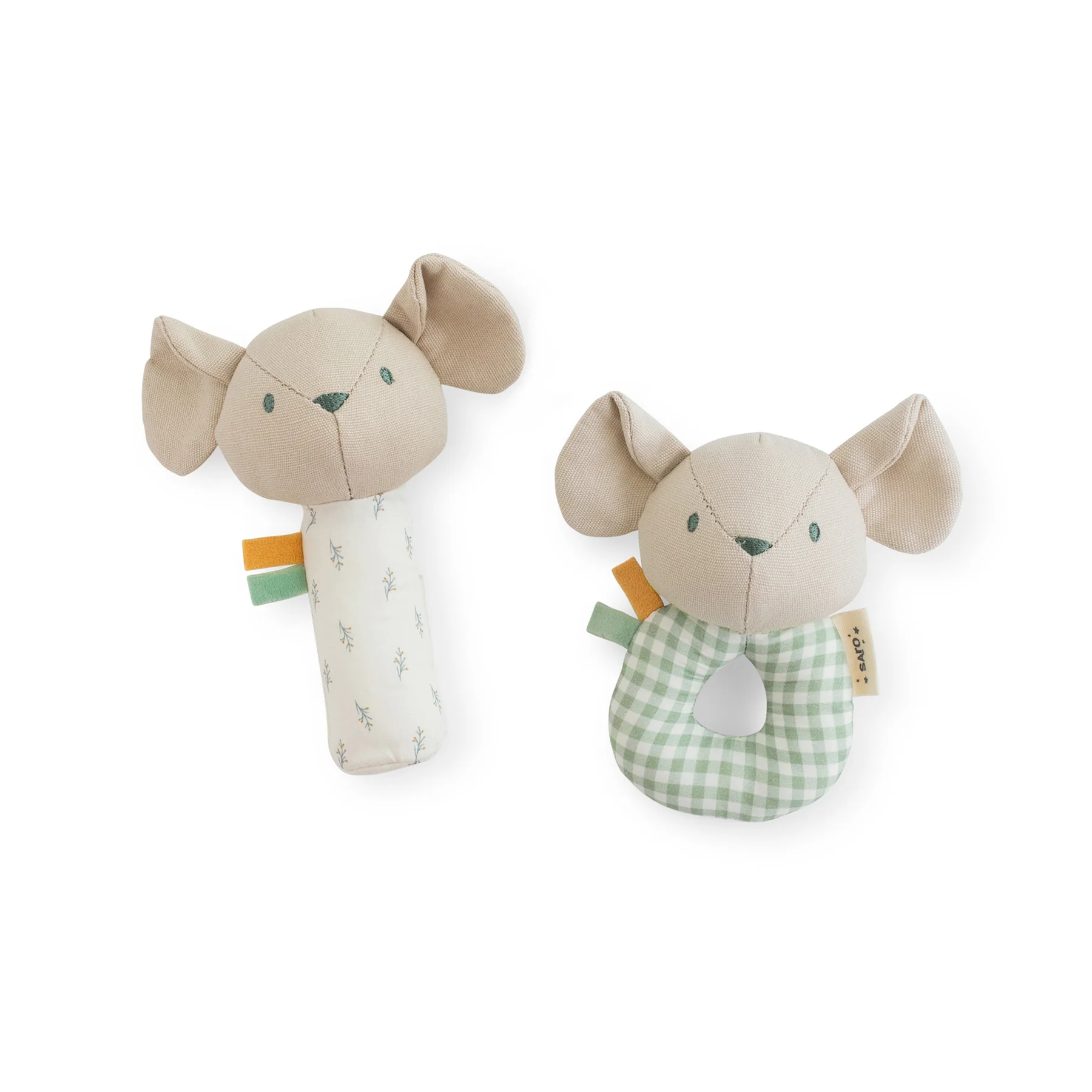 Set de sonajeros Mousie Spring Cottage – Saro Baby – Juguetes sensoriales suaves para bebé 2 Set de sonajeros Mousie Spring Cottage – Saro Baby – Juguetes sensoriales suaves para bebé