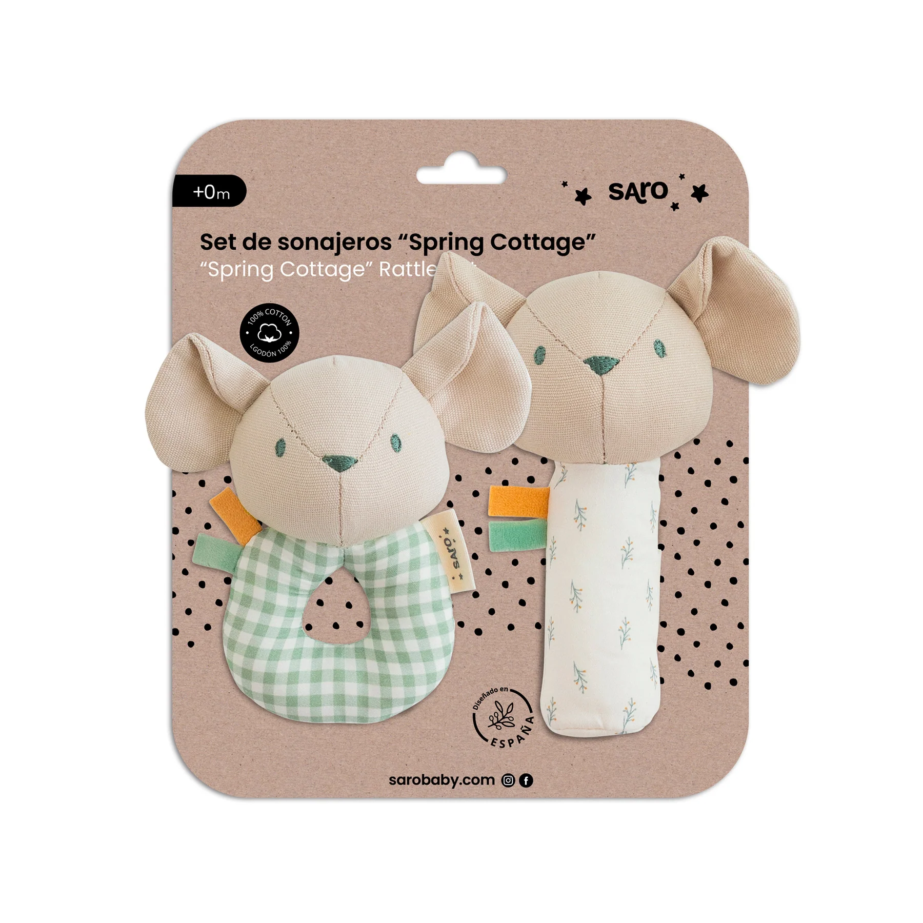 Set de sonajeros Mousie Spring Cottage – Saro Baby – Juguetes sensoriales suaves para bebé Set de sonajeros Mousie Spring Cottage – Saro Baby – Juguetes sensoriales suaves para bebé