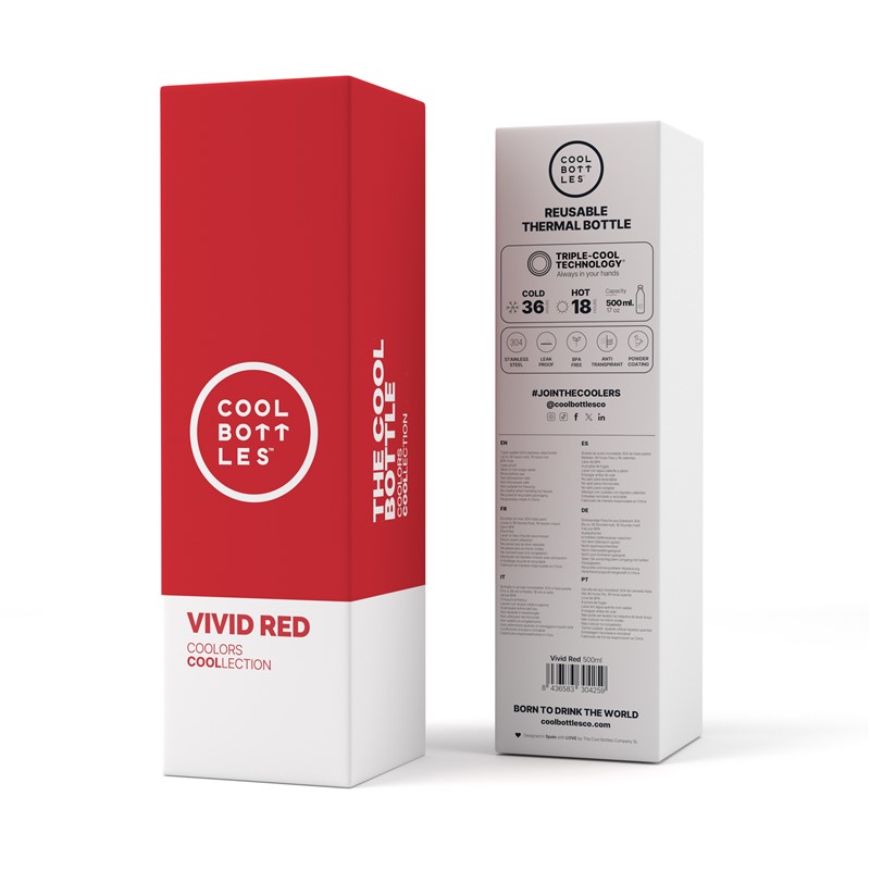 The Bottle – Botella isotérmica Vivid Red 500ml – Cool Bottles – Acero inoxidable reutilizable 4 The Bottle – Botella isotérmica Vivid Red 500ml – Cool Bottles – Acero inoxidable reutilizable