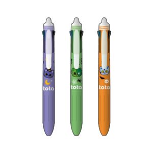 Bolígrafo 4 Colores en 1 Creepy Vibes – Bolígrafo multicolor infantil – Diseño divertido – Escritura creativa y original