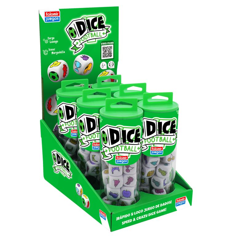 DICE Fútbol – Juego de dados y reflejos – Falomir – Velocidad, observación y diversión desde 6 años 2 DICE Fútbol – Juego de dados y reflejos – Falomir – Velocidad, observación y diversión desde 6 años