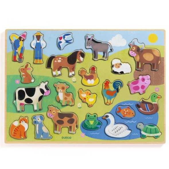 Encajable Puzzle Campo – Puzzle de madera infantil – Djeco – Motricidad fina y juego educativo desde 12 meses 3 Encajable Puzzle Campo – Puzzle de madera infantil – Djeco – Motricidad fina y juego educativo desde 12 meses