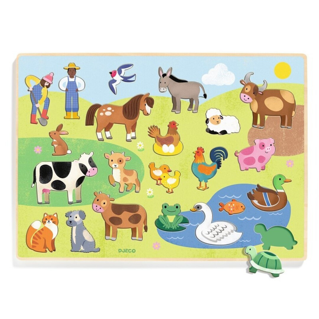 Encajable Puzzle Campo – Puzzle de madera infantil – Djeco – Motricidad fina y juego educativo desde 12 meses Encajable Puzzle Campo – Puzzle de madera infantil – Djeco – Motricidad fina y juego educativo desde 12 meses