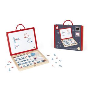 Essentiel Maletín de Letras Cursivas 4 en 1 – Juego educativo de madera – Janod – Aprendizaje del alfabeto y escritura desde 3 años