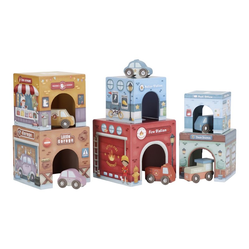Torre Encajable Ciudad con Coches – Juego de apilado y encaje – Little Dutch – Estimula la motricidad desde 18 meses 2 Torre Encajable Ciudad con Coches – Juego de apilado y encaje – Little Dutch – Estimula la motricidad desde 18 meses