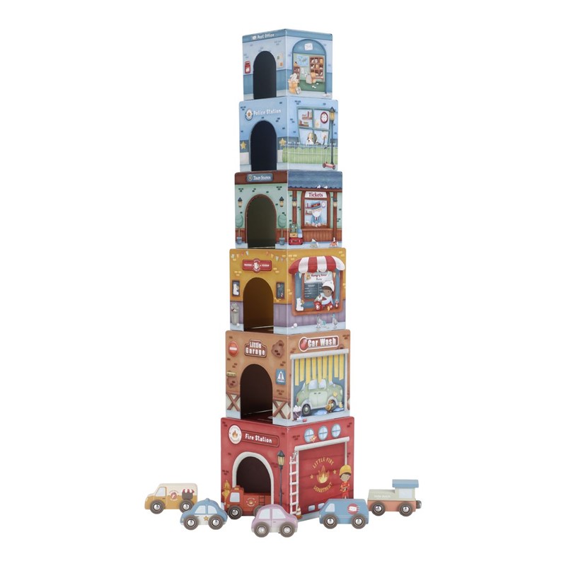 Torre Encajable Ciudad con Coches – Juego de apilado y encaje – Little Dutch – Estimula la motricidad desde 18 meses 3 Torre Encajable Ciudad con Coches – Juego de apilado y encaje – Little Dutch – Estimula la motricidad desde 18 meses
