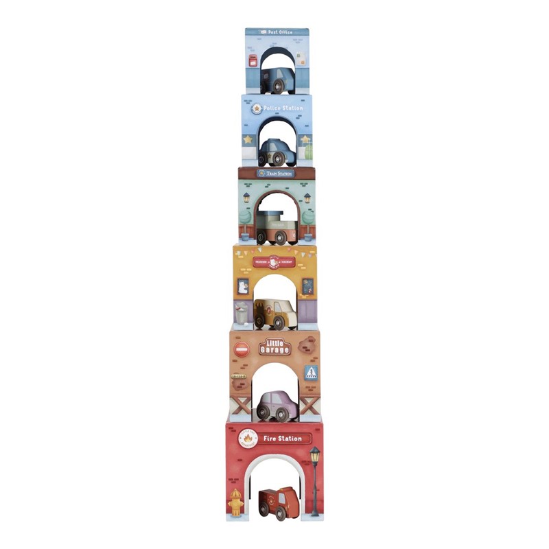 Torre Encajable Ciudad con Coches – Juego de apilado y encaje – Little Dutch – Estimula la motricidad desde 18 meses 5 Torre Encajable Ciudad con Coches – Juego de apilado y encaje – Little Dutch – Estimula la motricidad desde 18 meses