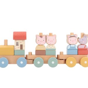 Tren Little Pigs Family Personalizable – Tren de madera educativo – Monnëka – Regalo personalizado desde nacimiento