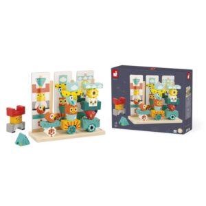 Tropik – Tótem Tropik – Juego de construcción de madera – Janod – Creatividad y destreza desde 3 años