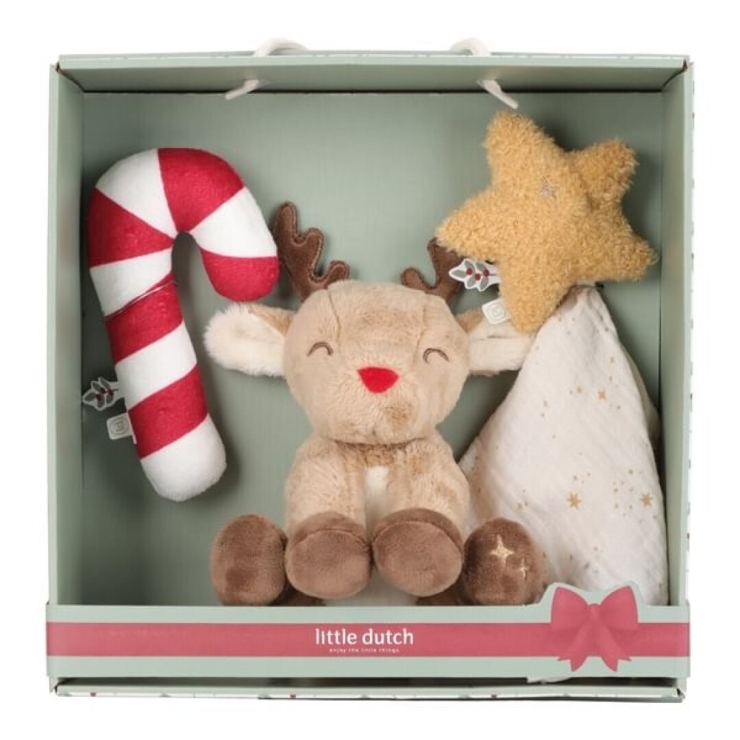 Caja Regalo Navidad Recién Nacido – Set con doudou, sonajero y peluche reno – Little Dutch – Regalo tierno desde 0 meses Caja Regalo Navidad Recién Nacido – Set con doudou, sonajero y peluche reno – Little Dutch – Regalo tierno desde 0 meses