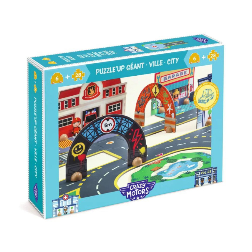Crazy Motors Puzzle’Up City-Gigante – Puzzle 3D de 33 piezas – Djeco – Construcción creativa desde 3 años 4 Crazy Motors Puzzle’Up City-Gigante – Puzzle 3D de 33 piezas – Djeco – Construcción creativa desde 3 años