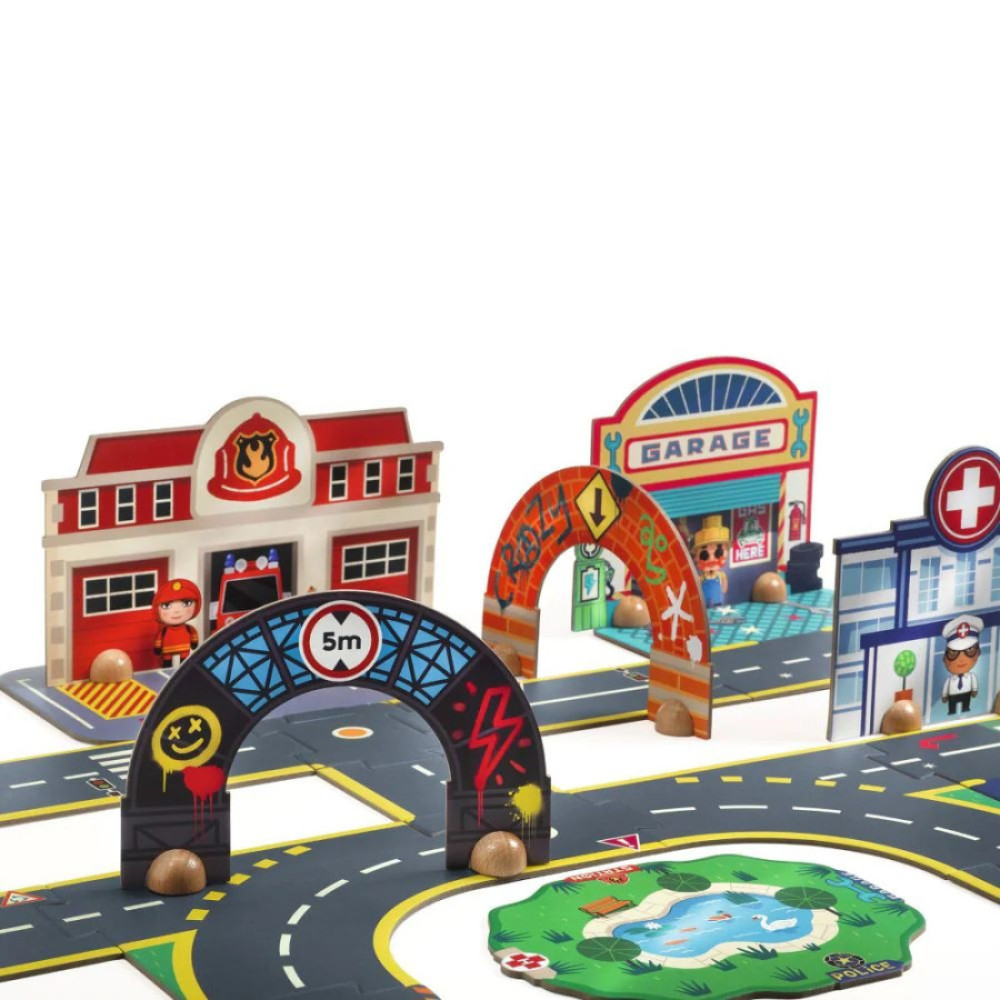 Crazy Motors Puzzle’Up City-Gigante – Puzzle 3D de 33 piezas – Djeco – Construcción creativa desde 3 años 5 Crazy Motors Puzzle’Up City-Gigante – Puzzle 3D de 33 piezas – Djeco – Construcción creativa desde 3 años