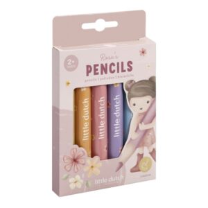 Lápices Gruesos de Colores Rosa – Set de 6 lápices de madera – Little Dutch – Creatividad y precisión desde 3 años