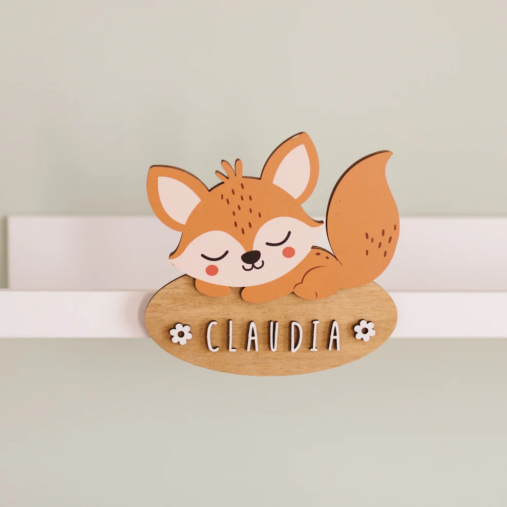 Placa Decorativa Personalizada Zorro – Decoración infantil en madera – Vintiun – Personalizable con nombre Placa Decorativa Personalizada Zorro – Decoración infantil en madera – Vintiun – Personalizable con nombre