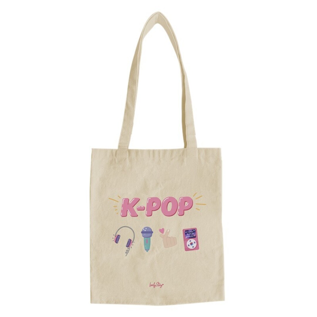 Bolsa de Tela K-Pop Dreams – Tote bag de algodón con asa larga – Lovely Story Bolsa de Tela K-Pop Dreams – Tote bag de algodón con asa larga – Lovely Story