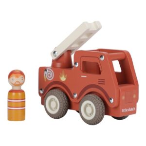 Camión de Bomberos – Vehículo de madera – Little Dutch – Juego simbólico desde 18 meses