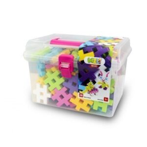 Meli Maxi Pink Travel Box – Juego de construcción grande – 110 piezas – Creatividad y juego libre desde 1 año