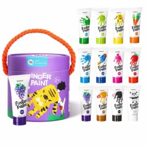 Bote pintura de dedos (12 ud.) – Pintura sensorial lavable – Jarmelo – Desde 2 años