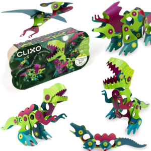 Clixo Dino Adventure Pack 36 piezas – Construcción magnética – Juego creativo 6 a 10 años