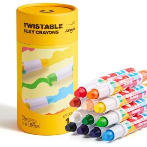 Crayón suave lavable (12 ud.) – Crayones tipo twist-up – Jarmelo – Desde 3 años