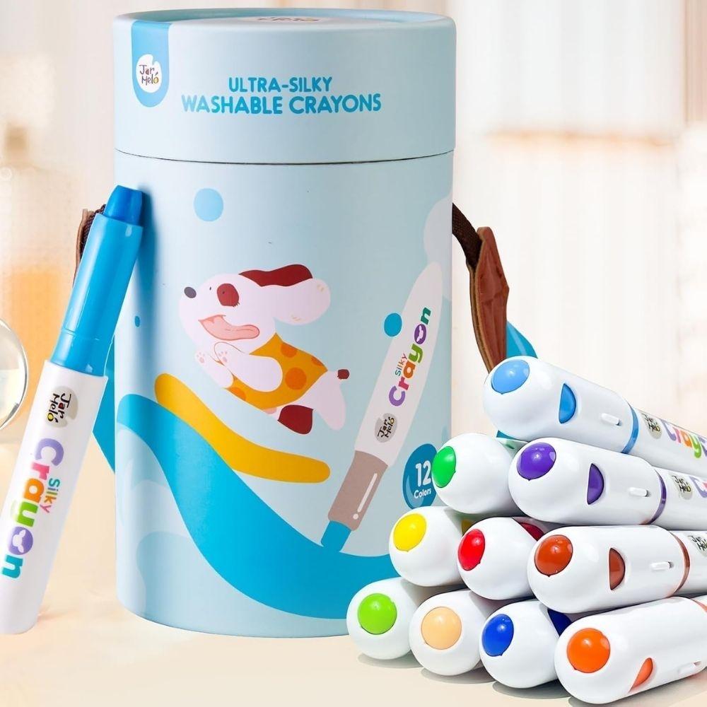 Crayón ultra suave lavable (12 ud.) – Crayones infantiles de giro protector – Creatividad segura desde 3 años 2 Crayón ultra suave lavable (12 ud.) – Crayones infantiles de giro protector – Creatividad segura desde 3 años