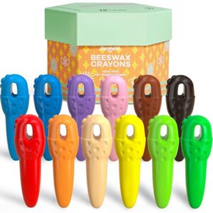 Crayones KEY de cera de abeja (12 ud.) – Crayones infantiles ergonómicos – Creatividad natural desde 3 años