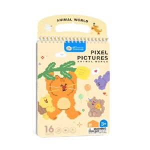 Cuaderno Pixel Art Animal World – Kit creativo de arte pixelado – Jarmelo – Concentración y color desde 3 años
