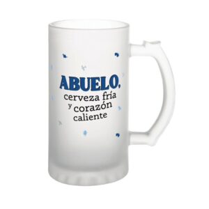 Jarra de cerveza 500 ml Abuelo cerveza fría y corazón caliente – Creative Story