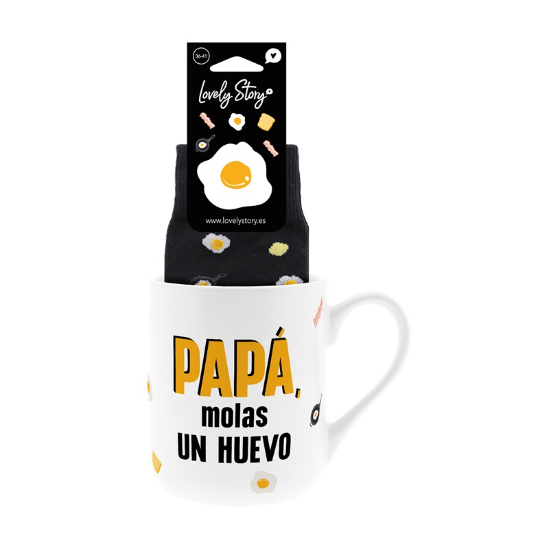Pack taza y calcetines Papá molas un huevo – Lovely Story 2 Pack taza y calcetines Papá molas un huevo – Lovely Story