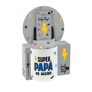 Pack taza y calcetines Super Papá en acción – Lovely Story