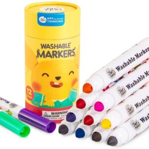 Rotuladores lavables (12 ud.) – Rotuladores infantiles ergonómicos – Jarmelo – Creatividad limpia desde 3 años