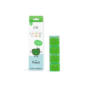 Set cubos verdes con luz 4 unidades – Cubos luminosos para baño – Glo Pals – Juego sensorial desde 3 años