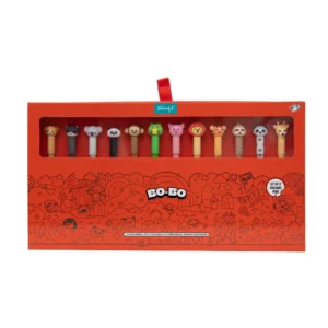 Set de 12 bolis borrables Bo-Bo Animales – Bolígrafo borrable con mensajes – Mr. Wonderful – Papelería creativa para cada día