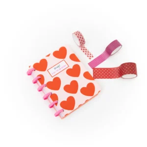 Set de libreta A6 para dejar mensajes de amor + 3 washi tapes - P.D.: Te quiero