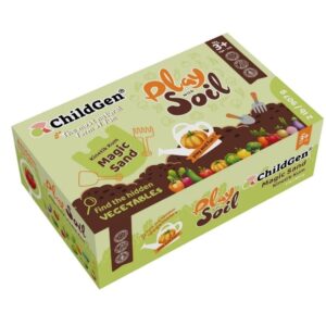 Set juego sensorial Huerto Arena Mágica – Juego simbólico con arena natural – ChildGen – Exploración tranquila desde 3 años