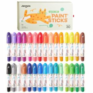 Témperas sólidas secado ultra rápido (30 ud.) – Crayones de pintura sólida – Jarmelo – Color limpio y creativo desde 3 años