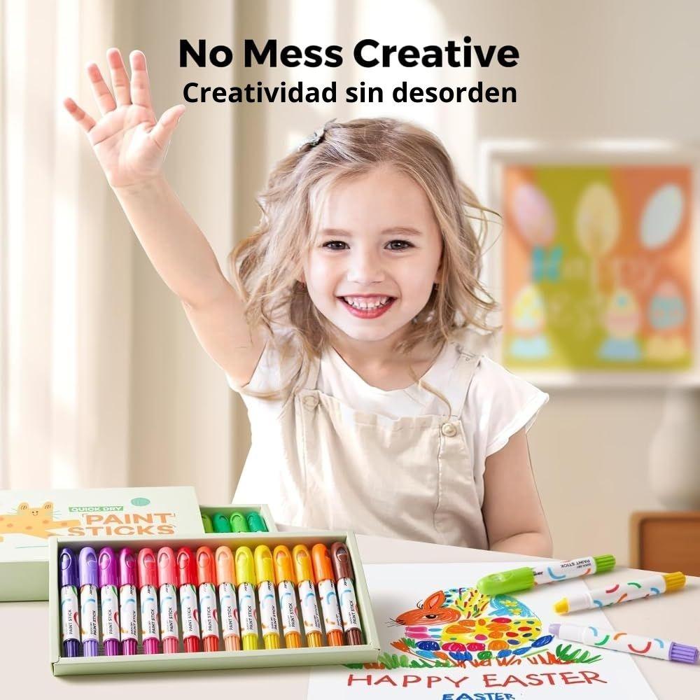 Témperas sólidas secado ultra rápido (30 ud.) – Crayones de pintura sólida – Jarmelo – Color limpio y creativo desde 3 años 6 Témperas sólidas secado ultra rápido (30 ud.) – Crayones de pintura sólida – Jarmelo – Color limpio y creativo desde 3 años