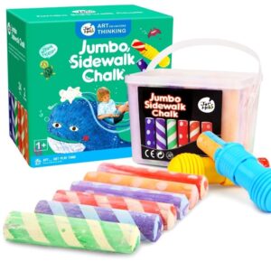 Tizas lavables (24 ud. + 2 soportes) – Tizas jumbo para exterior – Jarmelo – Juego creativo al aire libre