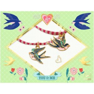 Tu y Yo Pájaros – Kit creativo de pulseras para compartir – Djeco – Manualidades creativas desde 5 años