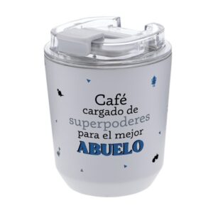 Vaso Térmico 280 ml Café Cargado de Superpoderes Abuelo – Gris – Lovely Story